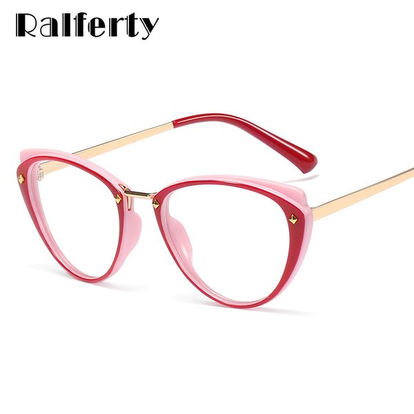 

ralferty cat eye glasses frame women ladies vintage prescription glasses optic myopia spectacles frame 2019 f95193, Black