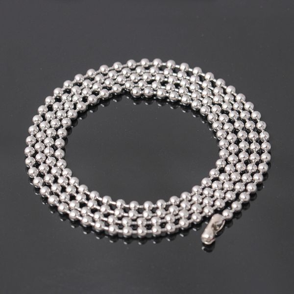 Correntes encadeadas de aço inoxidável Corrente de esfera de colar com achados pacote de prata jóias colares homens acessórios