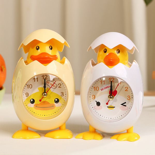 

alarm clock student children bedroom cartoon egg shell duckling loud study deskdecoration quartz movement plastic desk clock