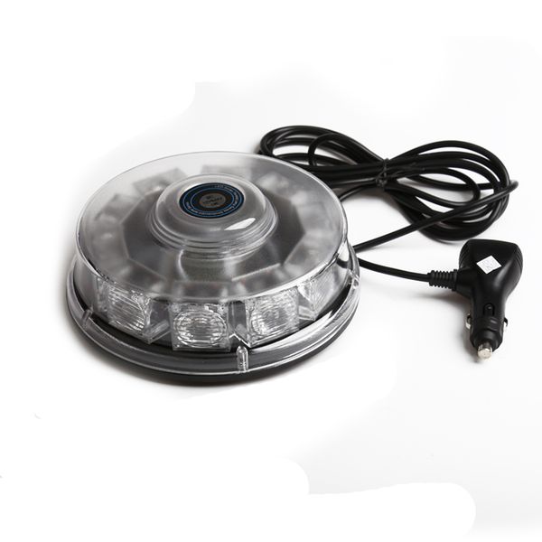

magnetic car red+white 10 led 12v strobe light emergency beacon roof warning lamp