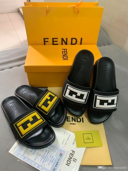 

2020men women sandals designer shoes luxury slide summer fashion wide flat slippery sandals slipper flip flop size 35-46 flower box, Black