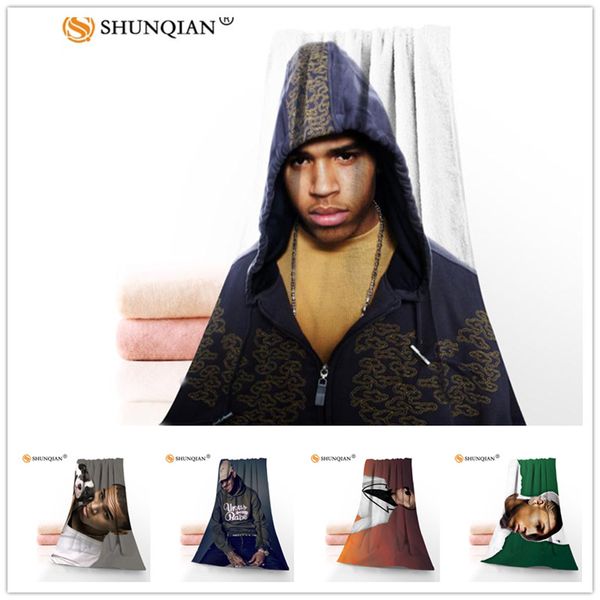 

custom chris brown 35x75cm face towels facecloth bamboo fiber washcloth quick drying sports towel