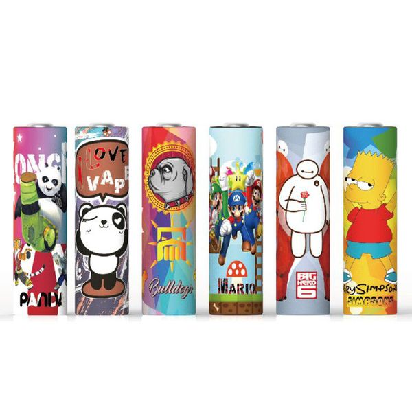 

20700 21700 battery wraps vape accessories Wrap Sleeve Skin PVC Heat Shrinkable Tubing Wrapper Cover 6 Styles Design e cigarette DHL