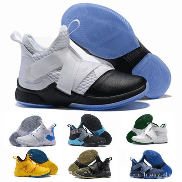 

2020 new lebron soldier xi 12 navy blue men basketball shoes lebron shoes xi 12 black white sports sneakers size 12