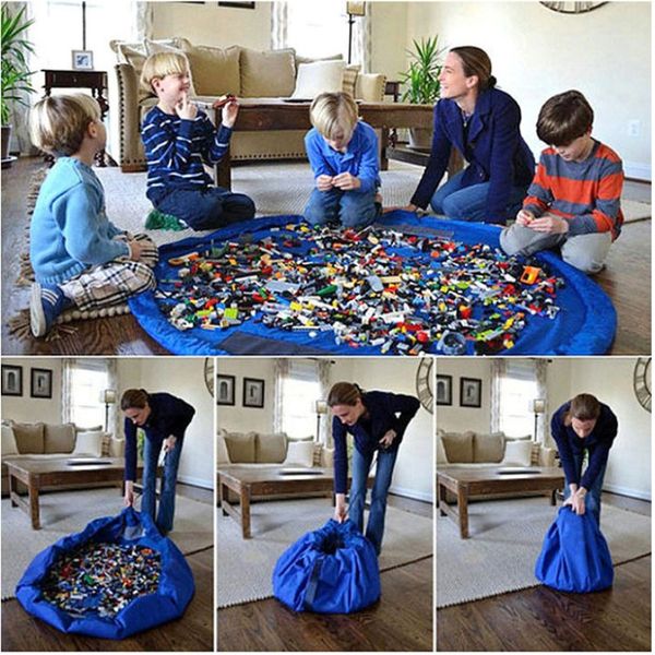 

ldajmw portable waterproof kids children infant baby play mat large storage bags toy organizer blanket rug boxes outdoor pad