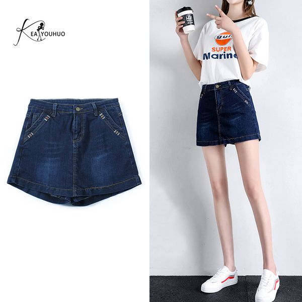

summer ladies fashion denim shorts for women jeans shorts leisure classic women summer high waisted pants, Blue