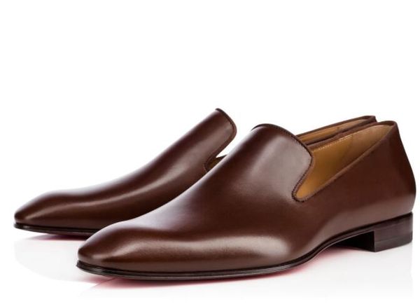 

gentleman party wedding dress dandelion oxfords flat mens business slip on red bottom mans loafer luxury designer shoes size 35-46 s01, Black
