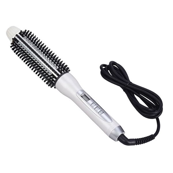 

26mm eu plug professional ceramic anion hair curler straightener heat comb electric lcd hair brush curling comb round large