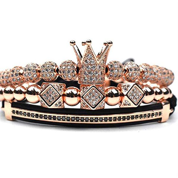 

royal crown браслет мужчины моды 2019 fahsion new gold плетеные регулируемый браслет мужчинам для ювелирных изделий подарка, Black