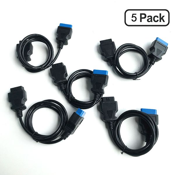 

5 pack obdii auto diagnostic cable connector adapter 16 pin extension cable obd2 16pin extension 16pin obd2 connector