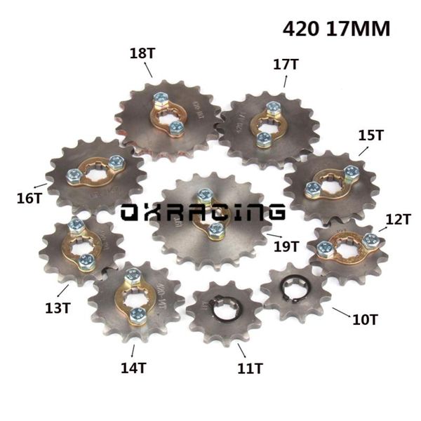 

front engine 420 17mm 10-19t teeth chain sprocket with retainer plate locker for 50cc 70cc 90cc 110cc scooter motorcycle