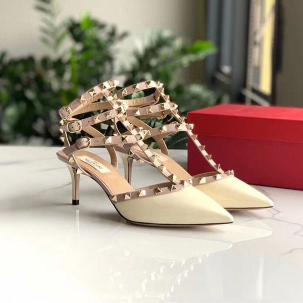 

luxury women's shoes stiletto ballet party casual shoes studded sandals triple fashion designer shoes heel height 6.5cm + 10cm lhuk