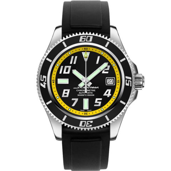 

wristwatches spuer ocean rubber band stainless steel automatic mechanical mens mens watch watches, Slivery;brown