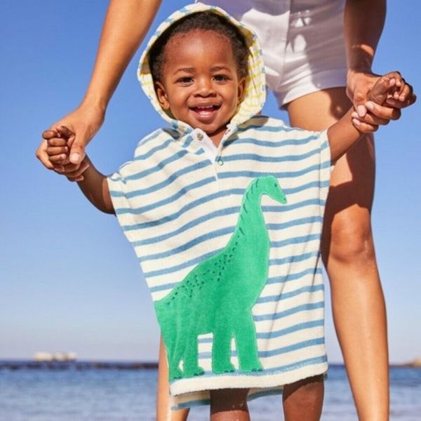 

summer kids toddler beach hooded cover up child soft cartoon poncho girl boy swim beach bath wear kids bathrobe 1-6y, Blue;gray