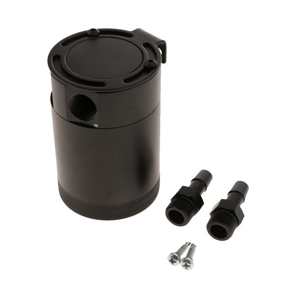 

universal aluminum 2-port compact baffled oil catch can tank air-oil separator