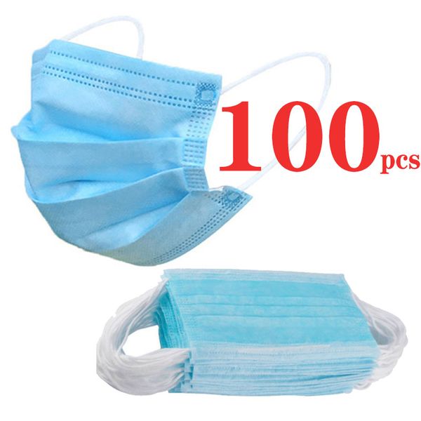 

100pcs disposable anti dust mask daily protective mask anti fog dust-proof non-woven melt blown three-layer mask