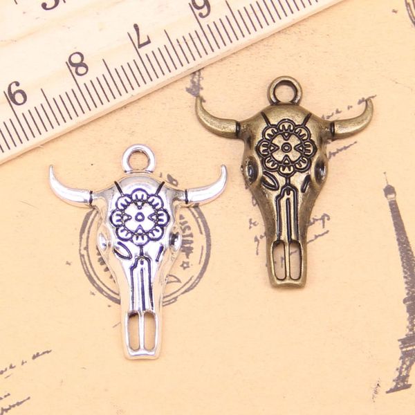 

10pcs charms skull bull ox star head 32*26mm antique pendants,vintage tibetan silver jewelry,diy for bracelet necklace, Bronze;silver