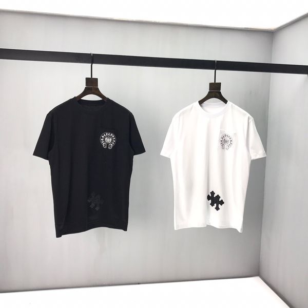 

2020ss весной и летом новый высококачественный хлопок печати короткий рукав круглый шею панель t-shirt размер: -l-xl-xxl-xxxl цвет: черный, White;black