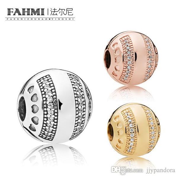 

hywo 100% 925 sterling silver shine logo hearts clip rose gold temperament slim chic women's gift, Black