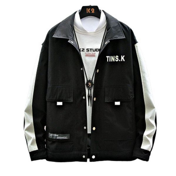 

casual fashion trends man jackets designer new ins with pocket outerwear jacket spring male stand collar coats button jackets, Black;brown