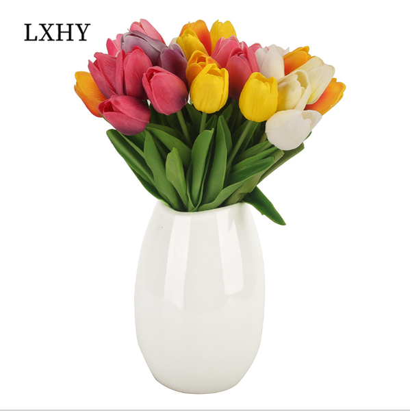 

lxhy simulation pu tulip home pgraphy wedding decoration simulation flower mini tulip