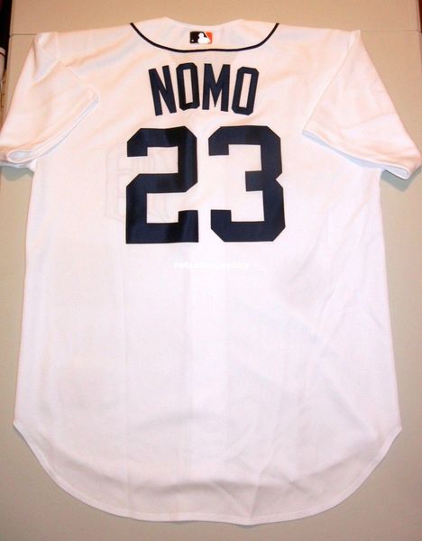 

retro hideo nomo #23 russell athletic detroit jersey white mens stitched baseball jerseys, Black;blue