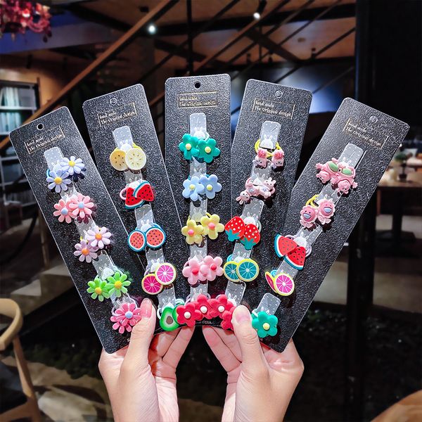 

10pcs/set new kids cute cartoon small elastic hair bands children sweet ponytail holder scrunchie headband girl hair accessories, Slivery;white