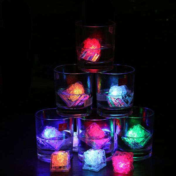 

led ice cubes bar fast slow flash auto changing crystal cube water-actived light-up 7 color for romantic party gift nights lights