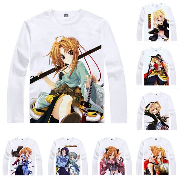 

anime shirt the ambition of oda nobuna t-shirts multi-style long sleeve nobuna oda daimyo of owari cosplay motivs kawaii shirts, White;black