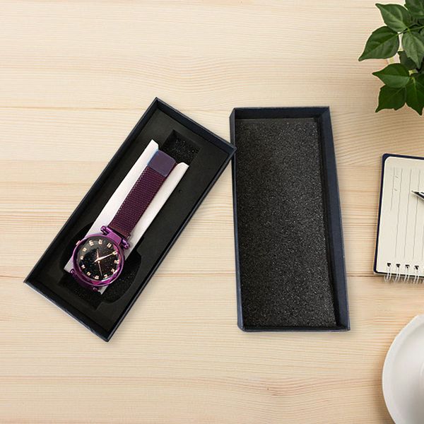 

luxury jewelry watch storage box elegant wrist watch case present gift box display organizer, Black;blue