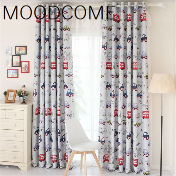 

custom tailored korean children's curtains shading cloth curtains for living dining room cartoon car bedroom blinds