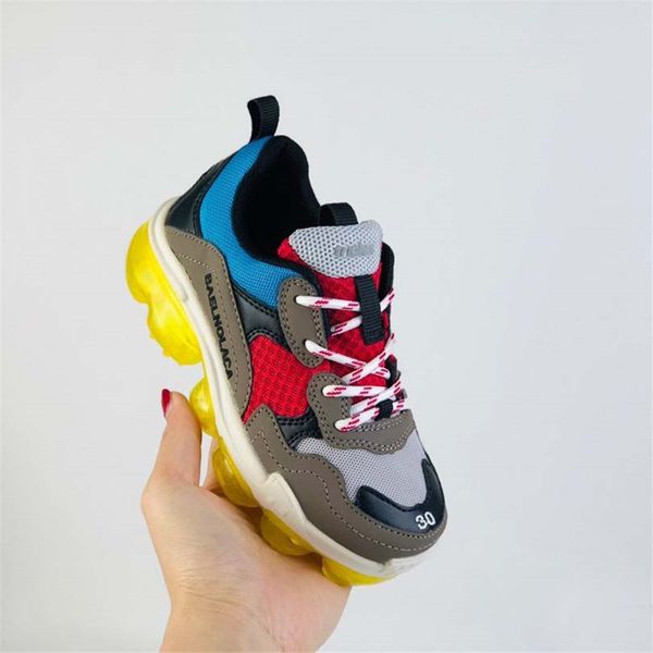 

athletic outdoor infant reaction kids running shoes rubber suede youth junior trainers big small boy girl children panelled baroque sneakers, Black
