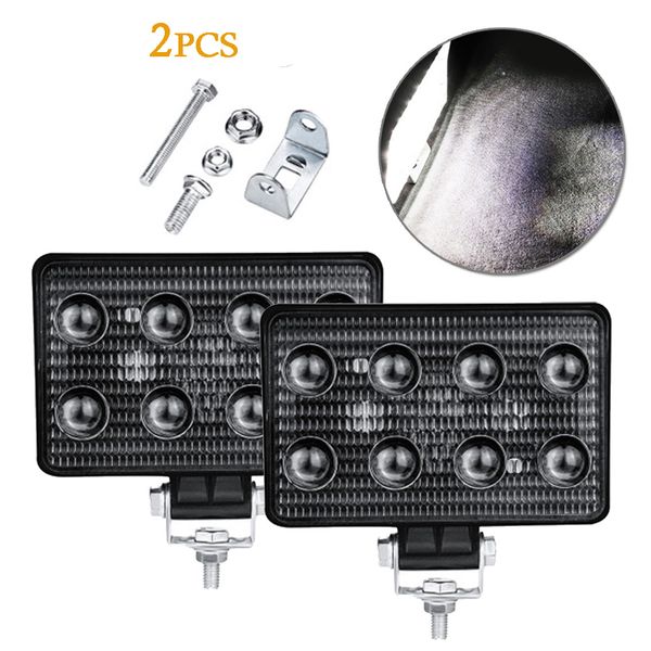 

1pc/2pcs 9v-30v 24w car suv off-road vehicle 8 led driving work light highlight auxiliary truck 4wd work light fog lamp