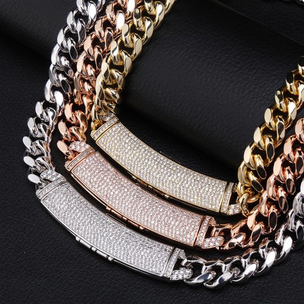 

hip hop jewelry mens 14k gold chains designer necklace iced out cuban link chain thick bling diamond necklaces rapper love fashion charms dj, Silver