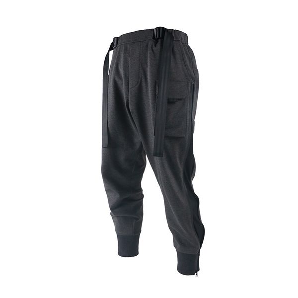 

silentstorm techwear tactical webbing jogger pants sportwear avant garde street fashion, Black