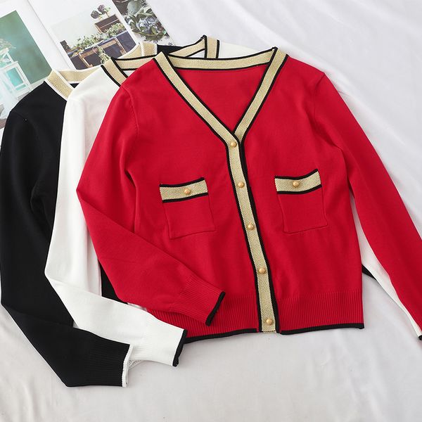 

new knitted cardigan sweater women 2019 autumn clothing sweater fashion cardigan for female girl student, White
