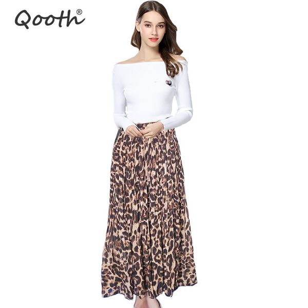 

selling fashion women's summer beach leopard casual chiffon max skirt pleated long skirt df650, Black;gray