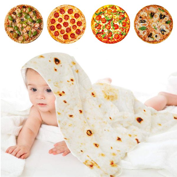 

baby soft pizza blankets novel tortilla burritos blanket cocoon swaddle newborn bath for girl boy pizza pie quilt