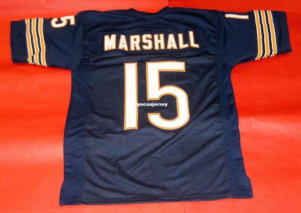 

retro #15 brandon marshall custom mitchell & ness jersey bule mens stitching high-end size s-5xl football jerseys college ncaa, Black;red