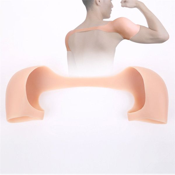 

500g men's shoulder push-up silicone pads enhancer shoulder for men styles stronger man shaper bodysuit men cosplay dress, Black;brown