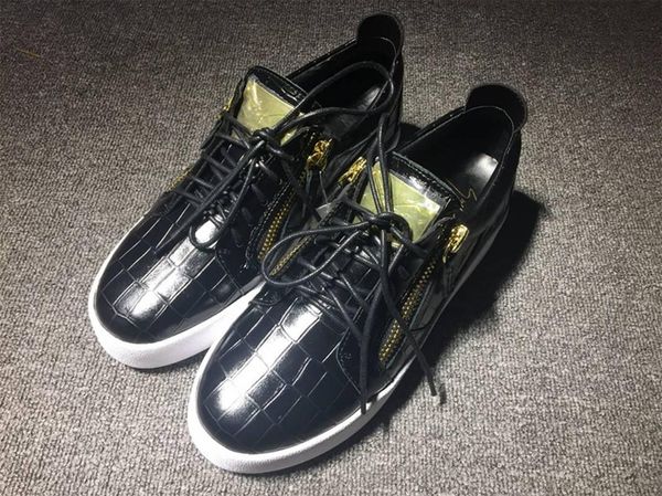 

xshfbcl progettista fashion sneaker men women arena casual shoes zipper race runner shoes outdoors trainers big size 35-47, Black