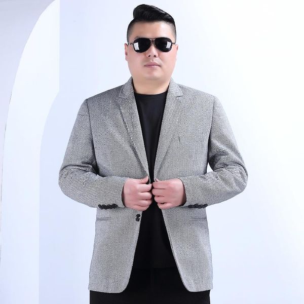 

men's suits & blazers arrival autumn cotton linen extra large suit jacket single breasted casual blazer men plus size xl-6xl 7x, White;black