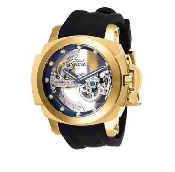 

Invicta Reserve Model-26760 выдалбливают задний Болт Zeus Tourbillon позолоченный силиконовый пояс мужские механические часы