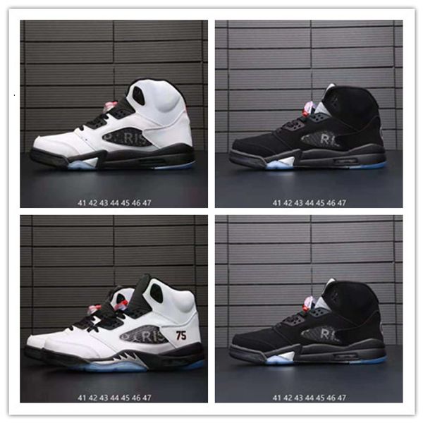 

2019 jumpman v 5 5s comfortable breathable basketball shoes white paris black cement sports sneakers size 40-47