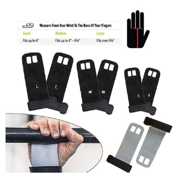 

1 pair s m l synthetic leather hand grip crossfit gymnastics guard palm protectors glove pull up weight lifting glove handguards