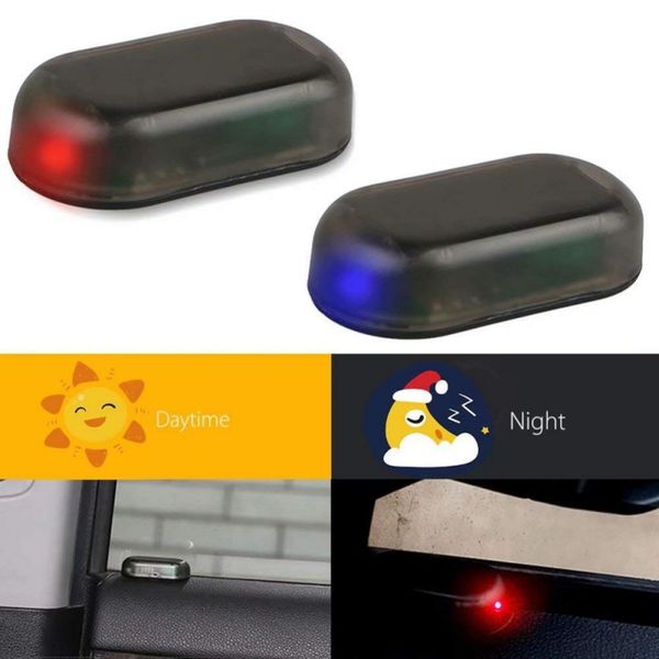 

car solar power simulated dummy alarm warning anti-theft led flashing security light