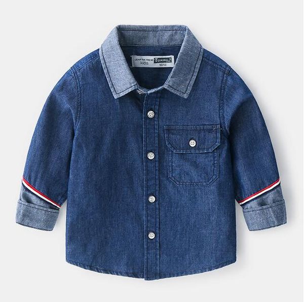 

new boy long sleeve shirt 2020 spring children's cotton boy baby children's clothing denim clothing children tide shirt, White;black
