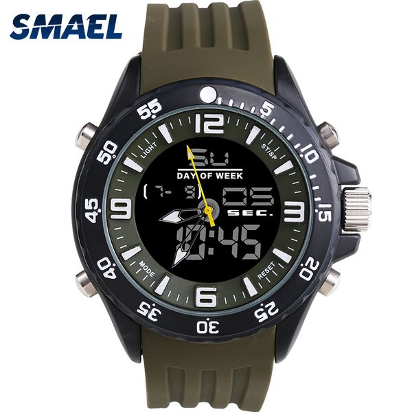 

fashion casual watch smael brand alloy men wrist watches 30m waterproof and led digital display marke sport datum clock 1021