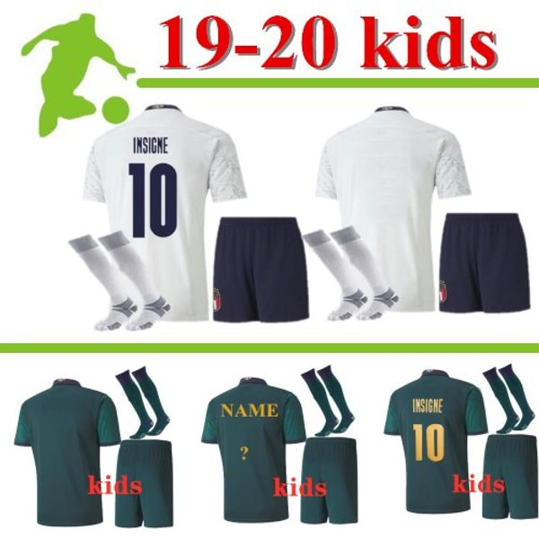

european league 19 20 italy third soccer jerseys cup 19 20 italia maglie da calcio verratti jorginho romagnoli +kids +sock football shir, Black
