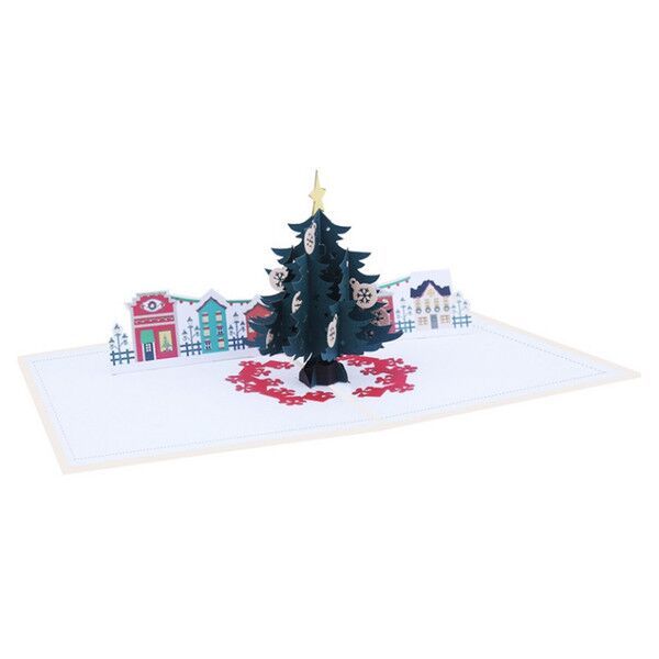 

3d popup christmas tree christmas card winter festival greeting gifts card happy holiday invitations blessing for relatives